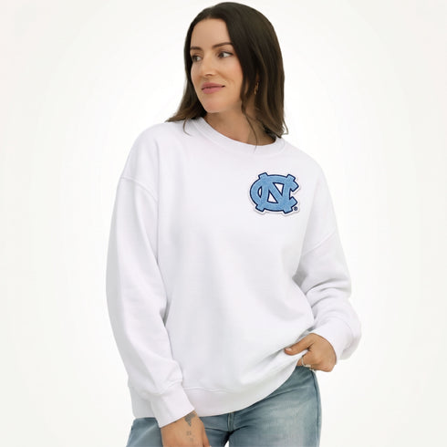 North Carolina Suave Suede Lantern Sleeve Crew