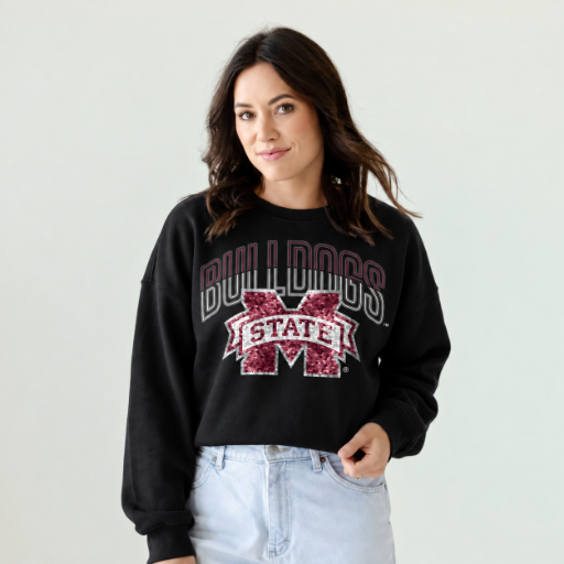 Mississippi State Starlite Sequin Cropped Longsleeve
