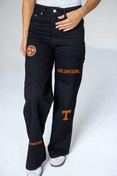 Tennessee Alpha Bling Denim Wide Leg Jeans
