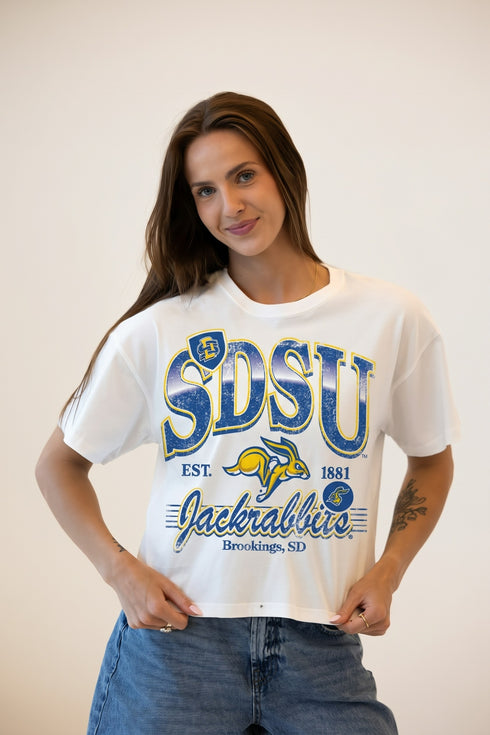 SD State Maddux Multimedia Semi-Cropped Oversized Band Tee