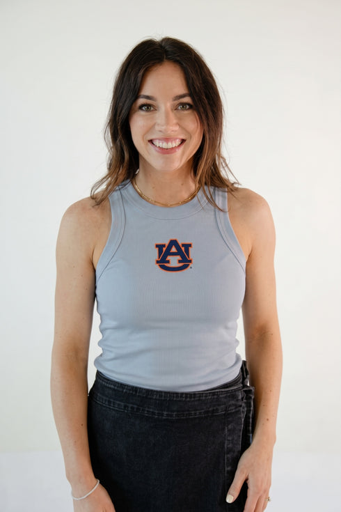 Auburn Logo Patch Full Length Ribbed Basic Tank