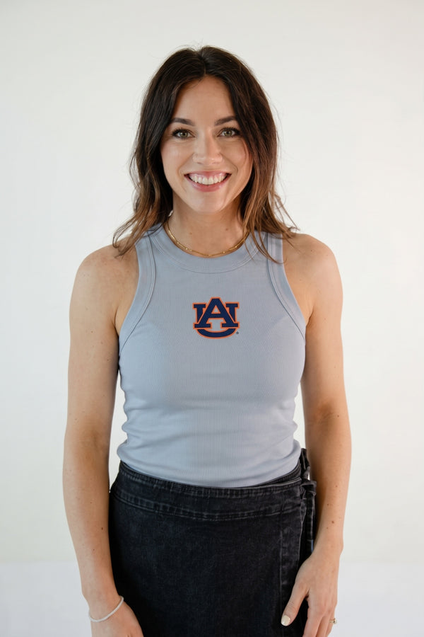 Auburn Logo Patch Full Length Ribbed Basic Tank