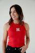 Nebraska Logo Patch Full Length Ribbed Basic Tank