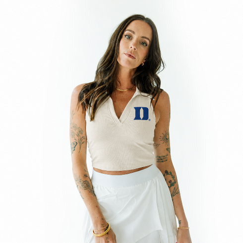 Duke Logo Patch Polo Crop Tank