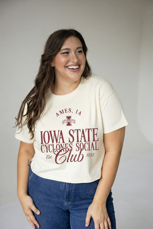 Iowa State Social Club Heavyweight Crop Tee