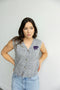Kansas State Logo Patch Button Up Sweater Vest