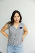 Kansas State Logo Patch Button Up Sweater Vest