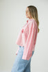 Oklahoma Logo Patch Striped Cropped Button Up