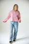 Oklahoma Logo Patch Striped Cropped Button Up