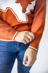 Texas Wicks Woven Striped Detail Sweater