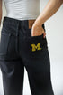 Michigan Alpha Bling Denim Wide Leg Jeans