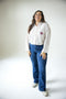 Texas A&M Logo Patch Striped Cropped Button Up