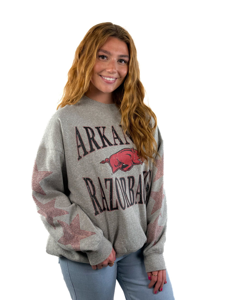Arkansas Wynn Star Sleeve OS Fleece Crew – Gameday Social Apparel Co.