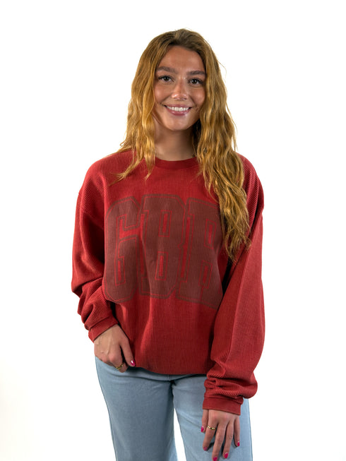 Nebraska Tonal Puff Corded Crew