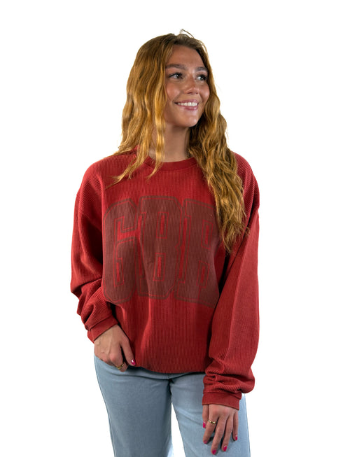 Nebraska Tonal Puff Corded Crew