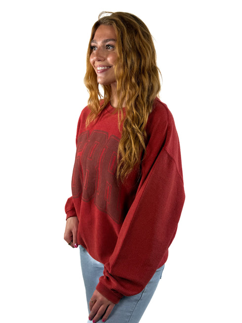 Nebraska Tonal Puff Corded Crew