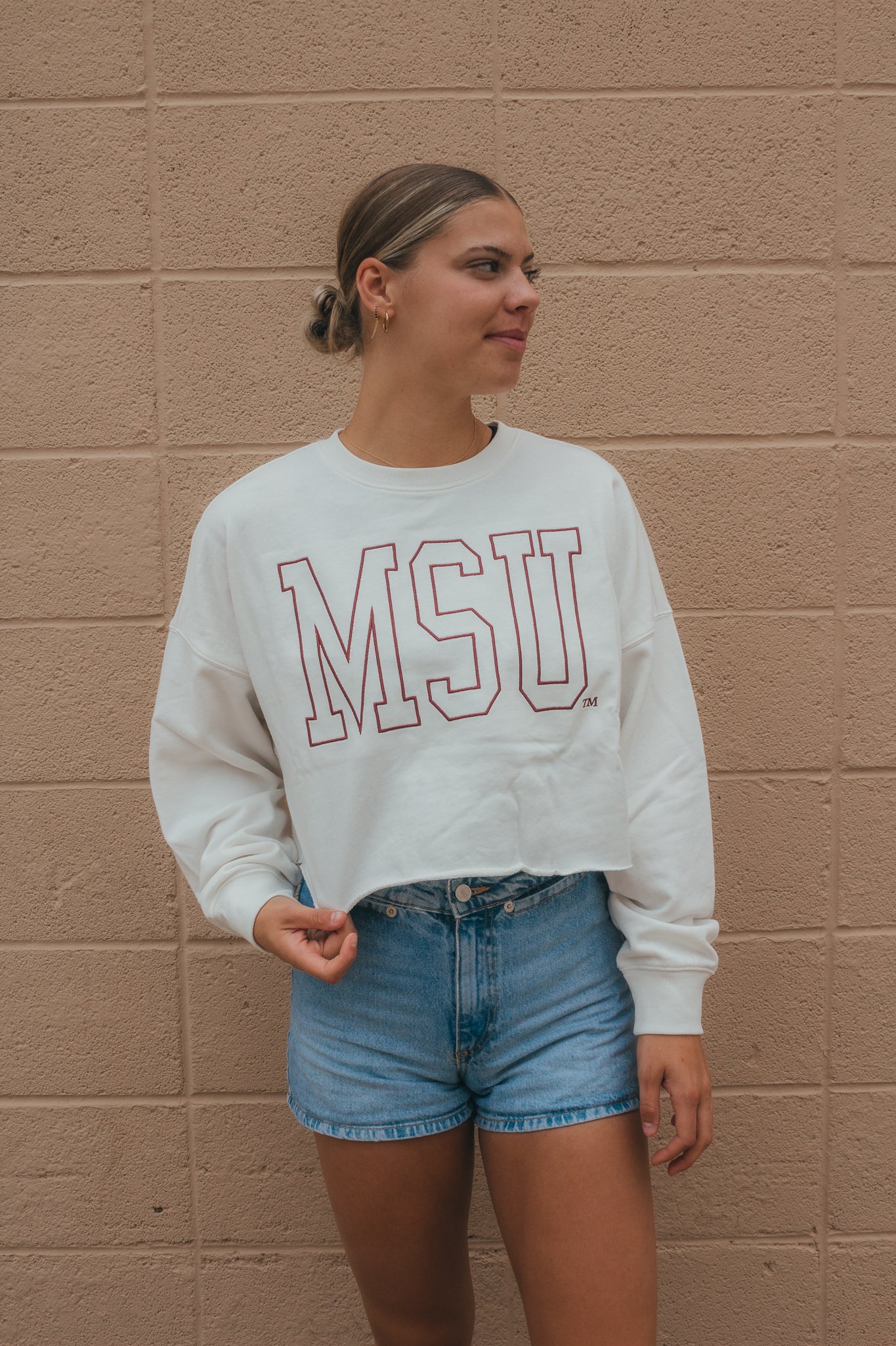 Mississippi State Oversized Outline Longsleeve Crew