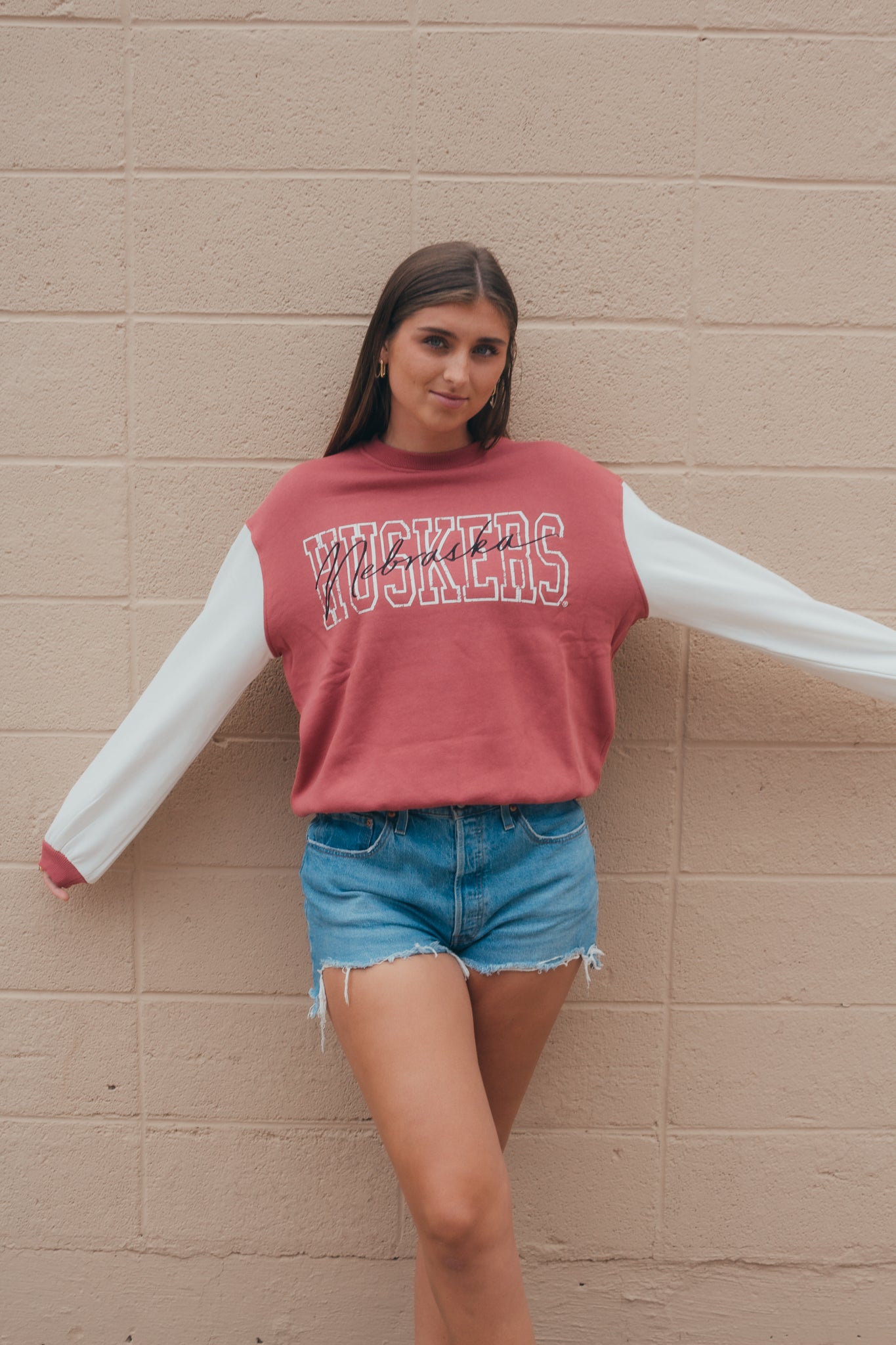 Nebraska Owens Oversized Colorblock Crew
