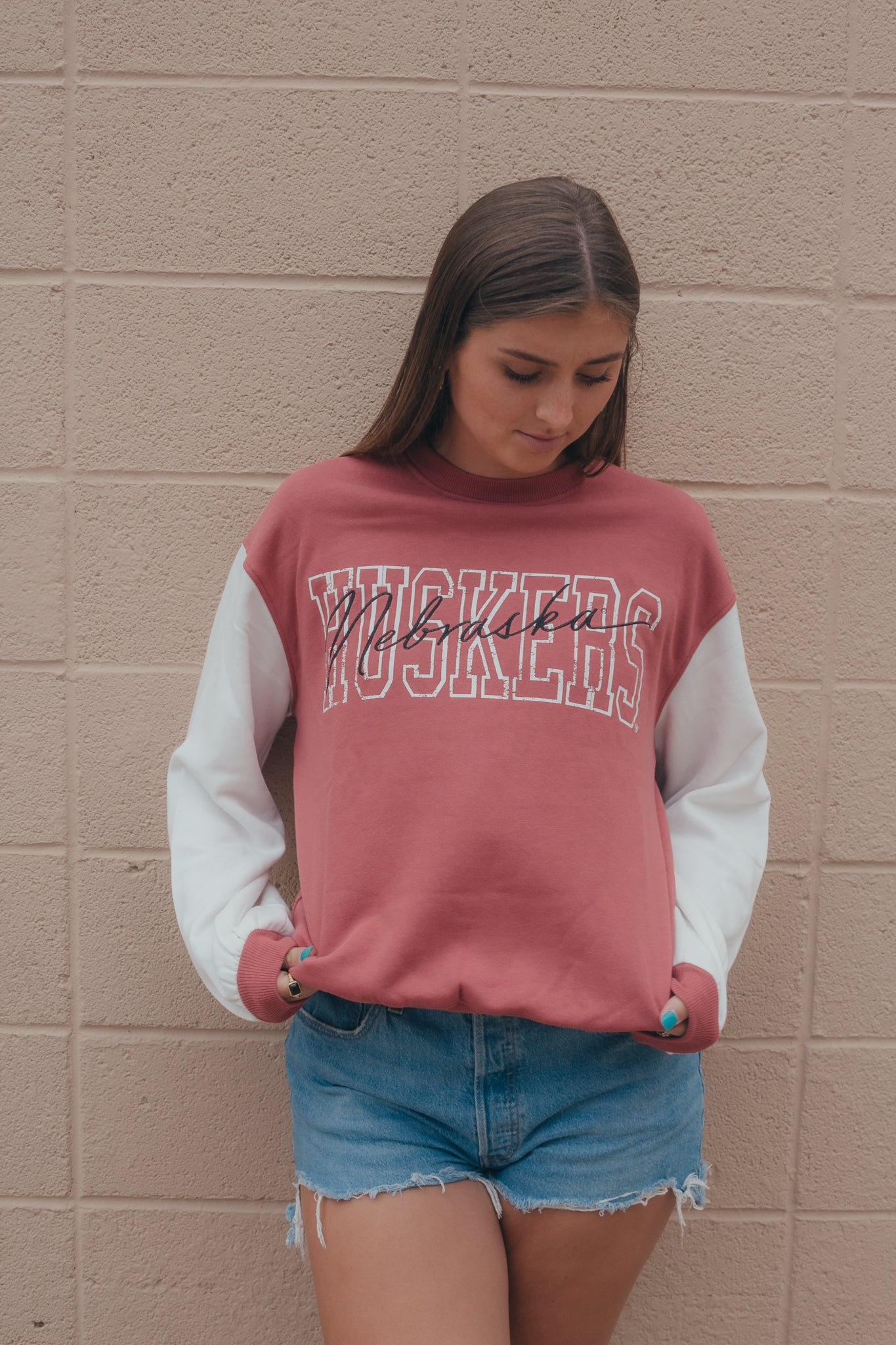 Nebraska Owens Oversized Colorblock Crew