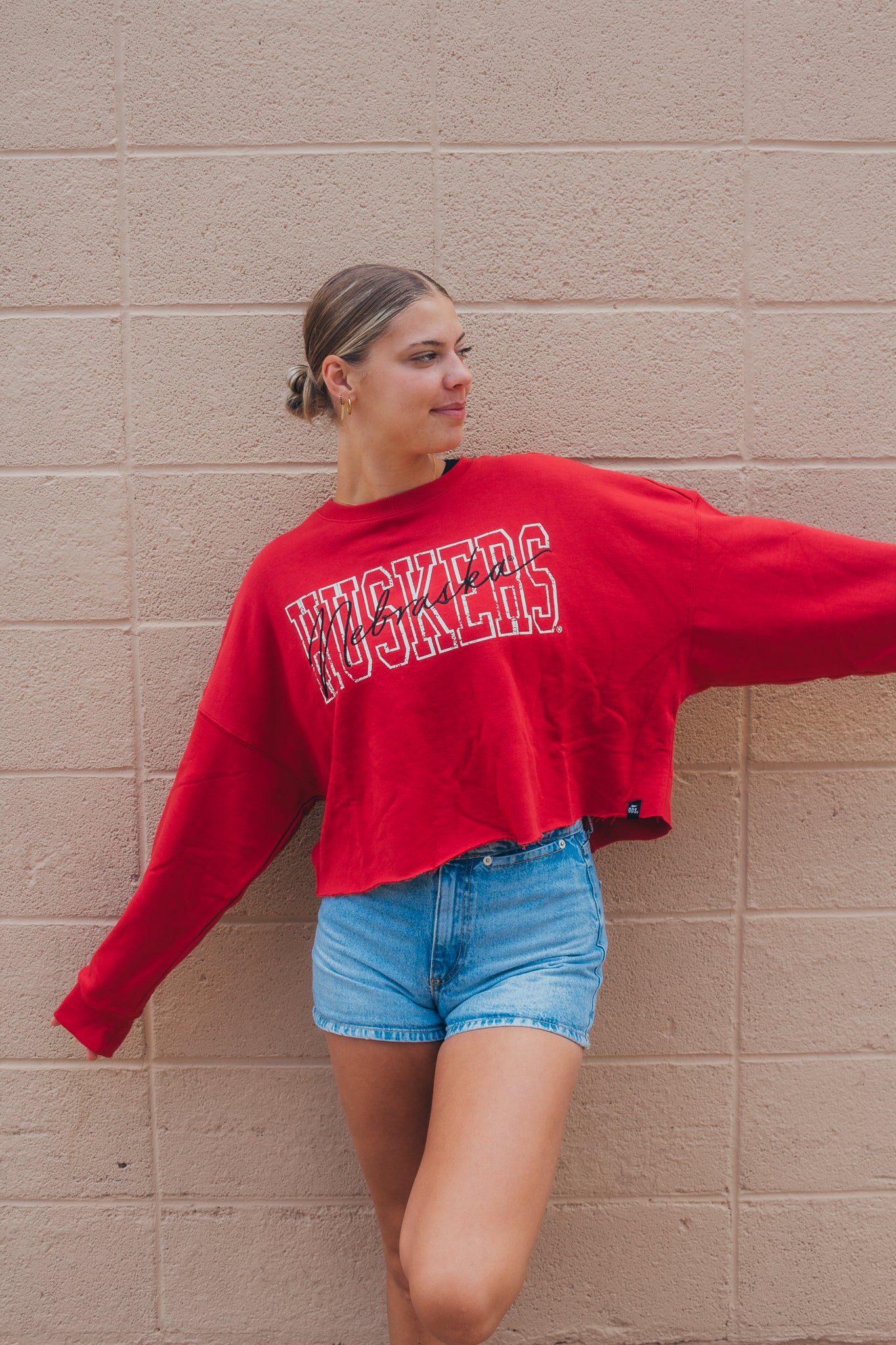 Nebraska Owen Oversized Cropped Crew