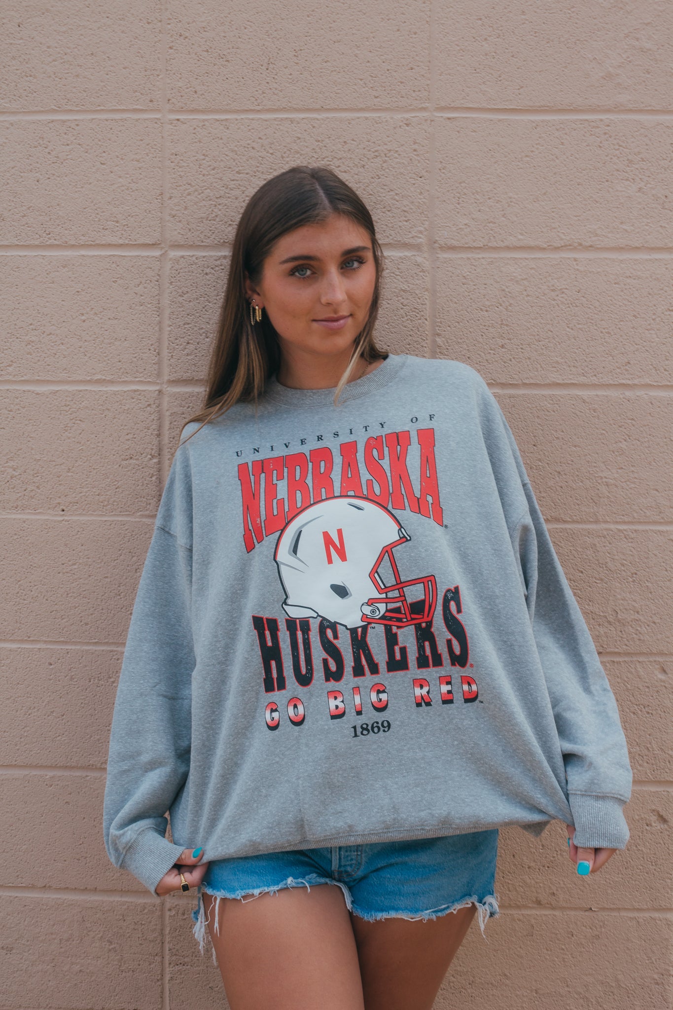 Nebraska Murray Hippie Helmet Oversized Crew