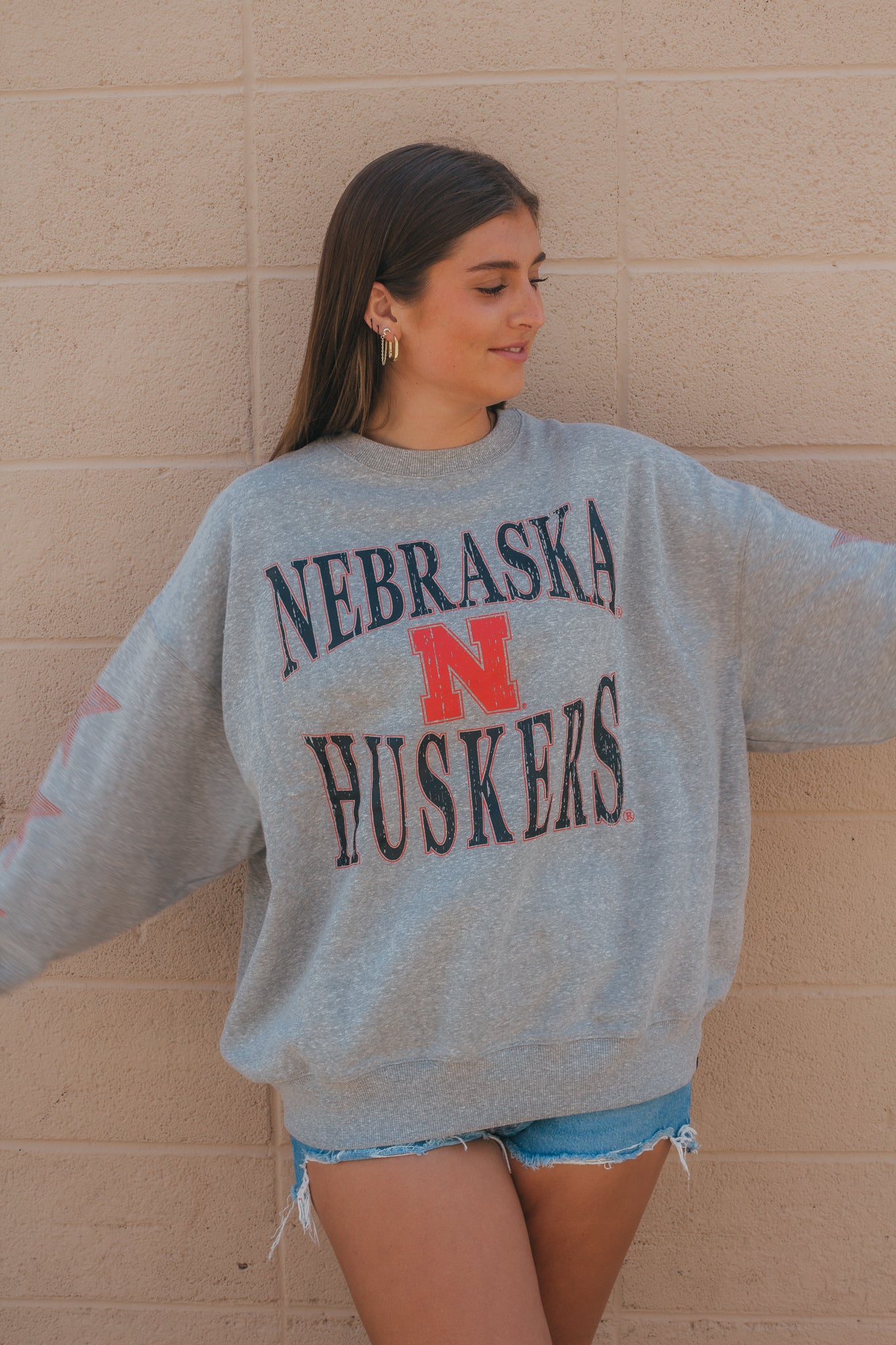 Nebraska Wynn Star Sleeve Crew