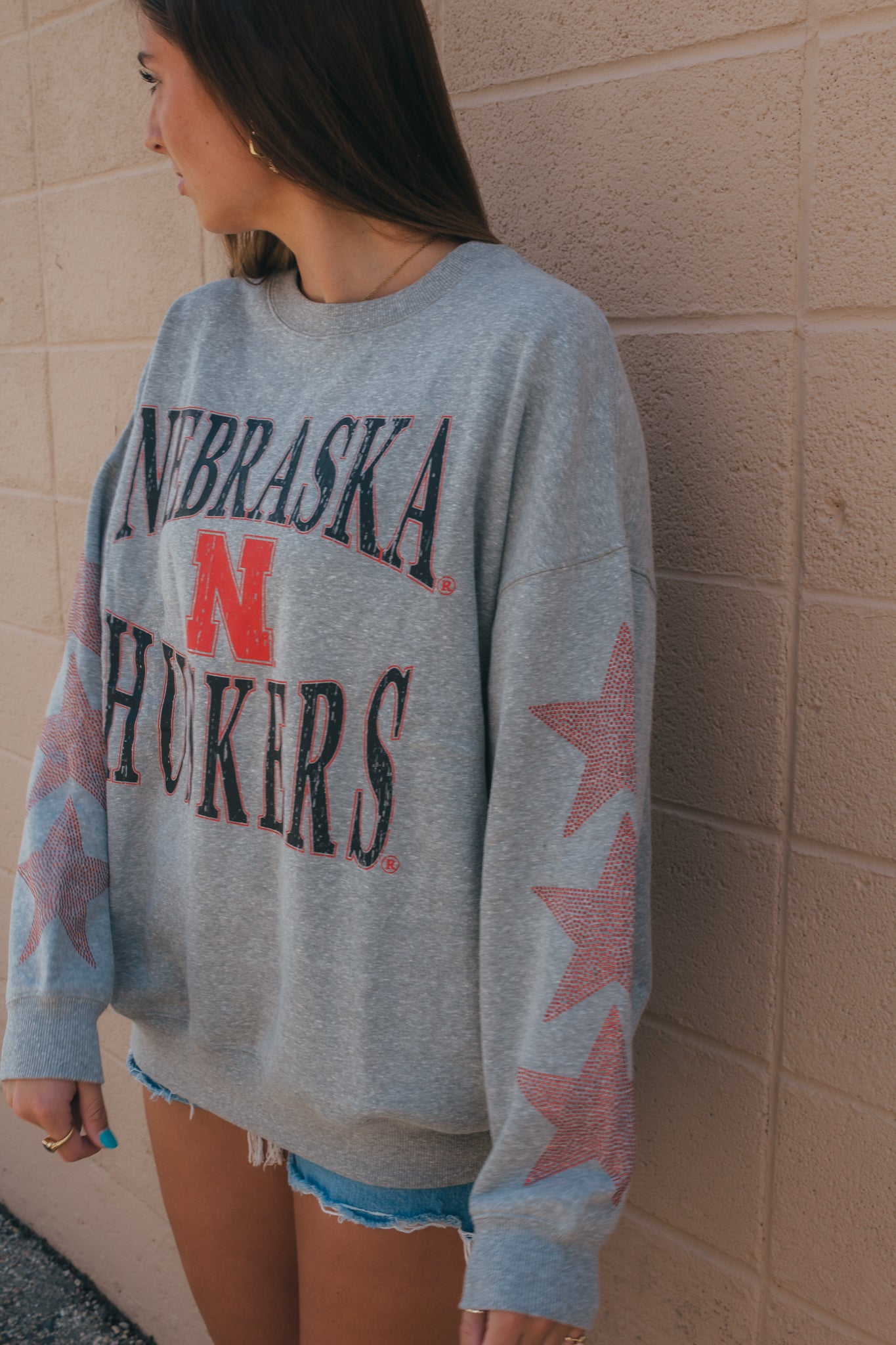 Nebraska Wynn Star Sleeve Crew