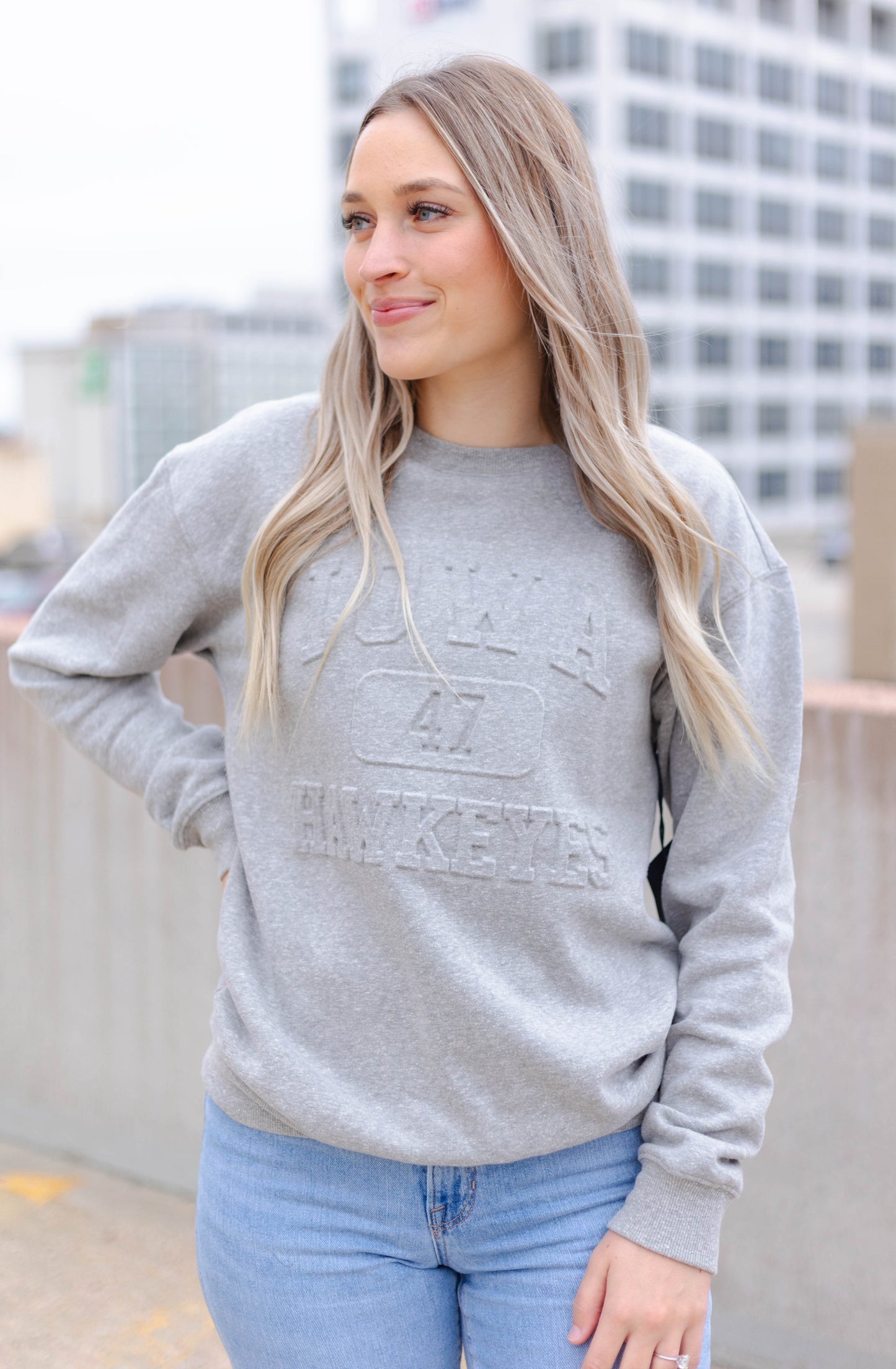 Iowa Vintage 81 Heather Grey Crew