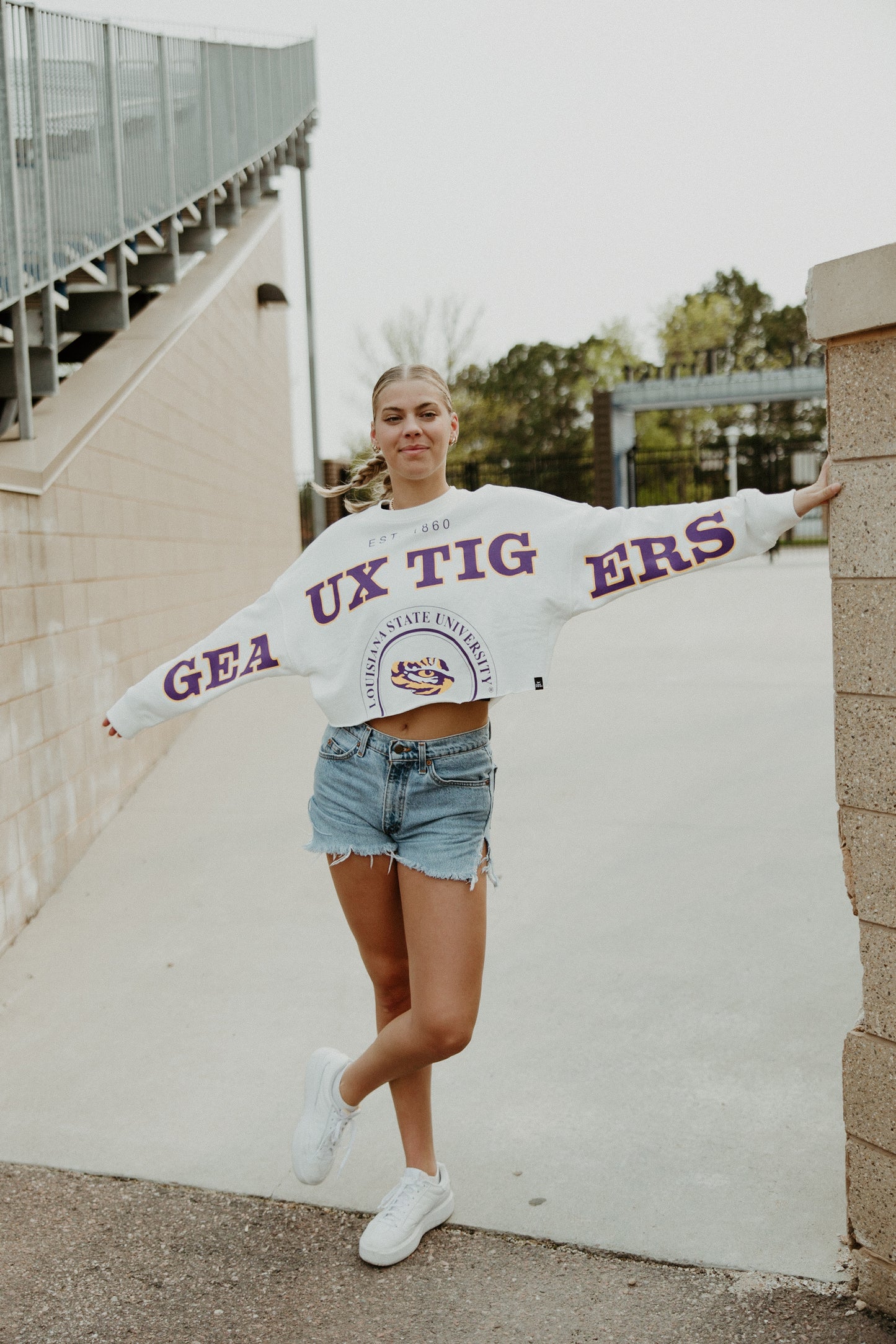 LSU Phipps Cropped Longsleeve Crew