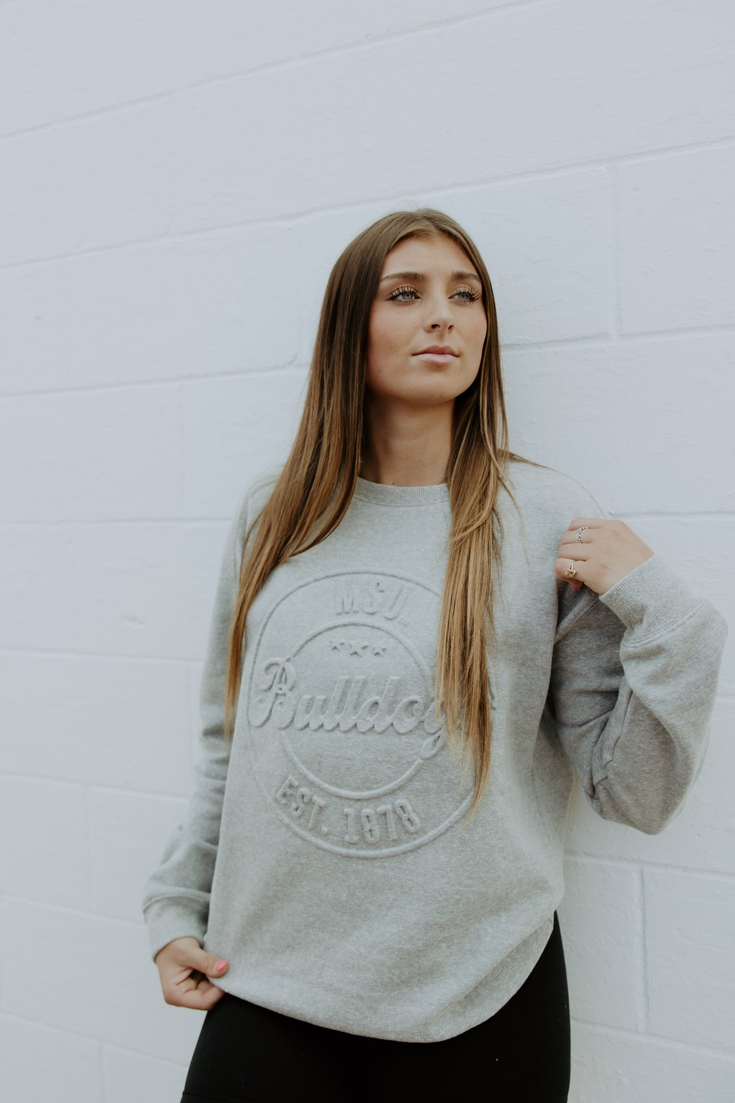 Mississippi State Carson Circle Heather Grey Crew