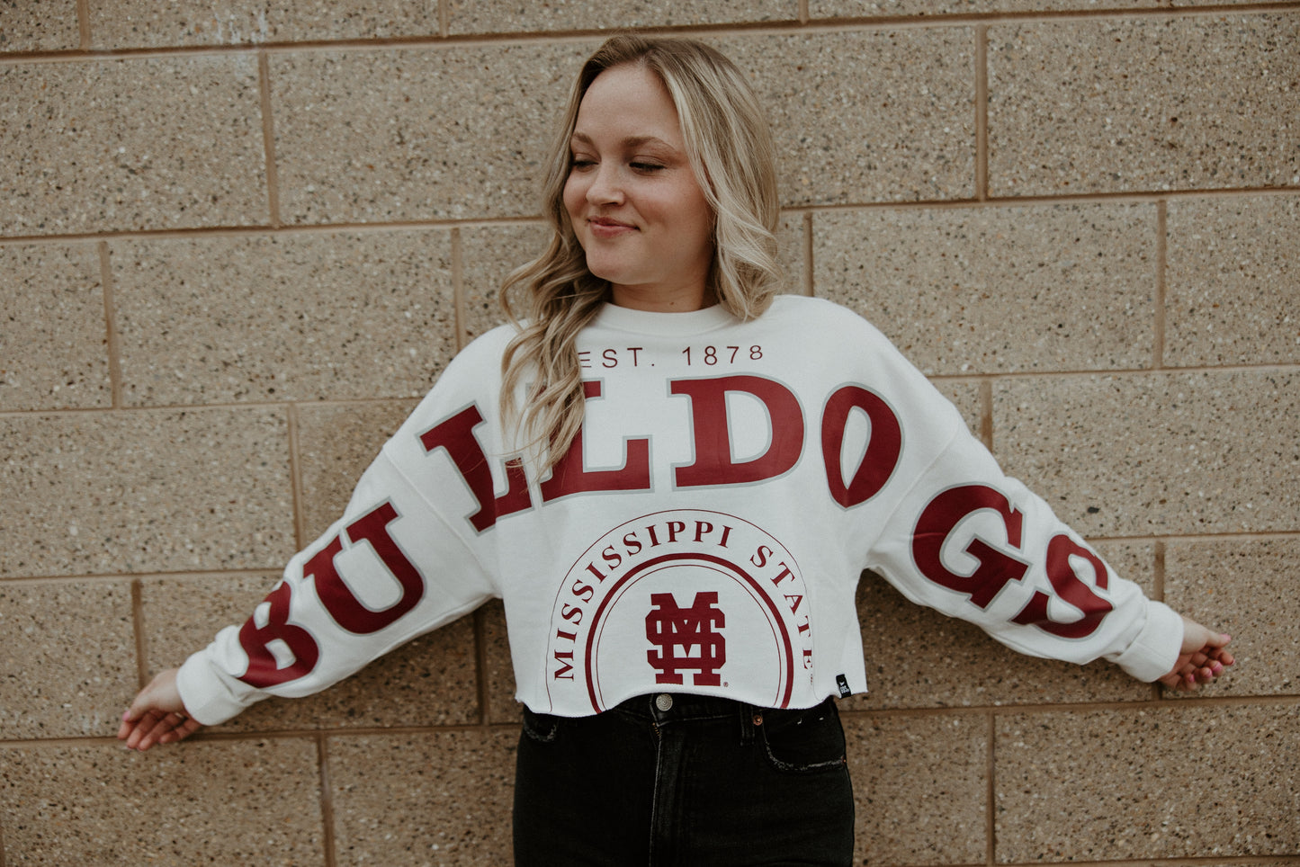 Mississippi State Phipps Cropped Longsleeve Crew