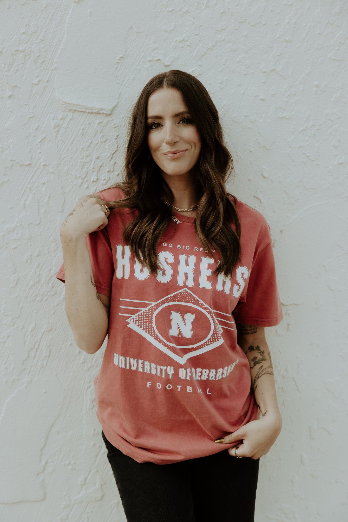 Nebraska Lance Diamond Football T-Shirt