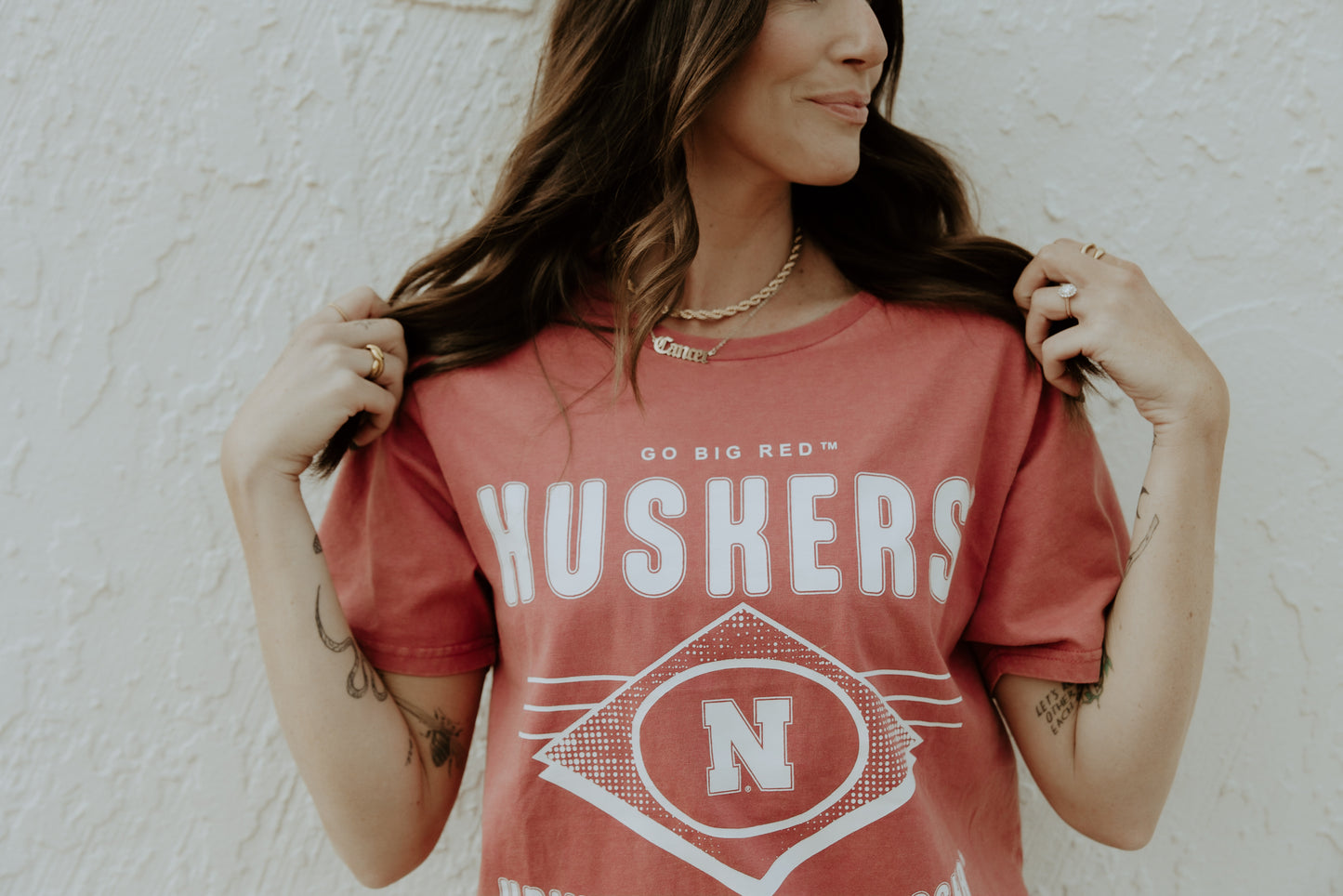 Nebraska Lance Diamond Football T-Shirt