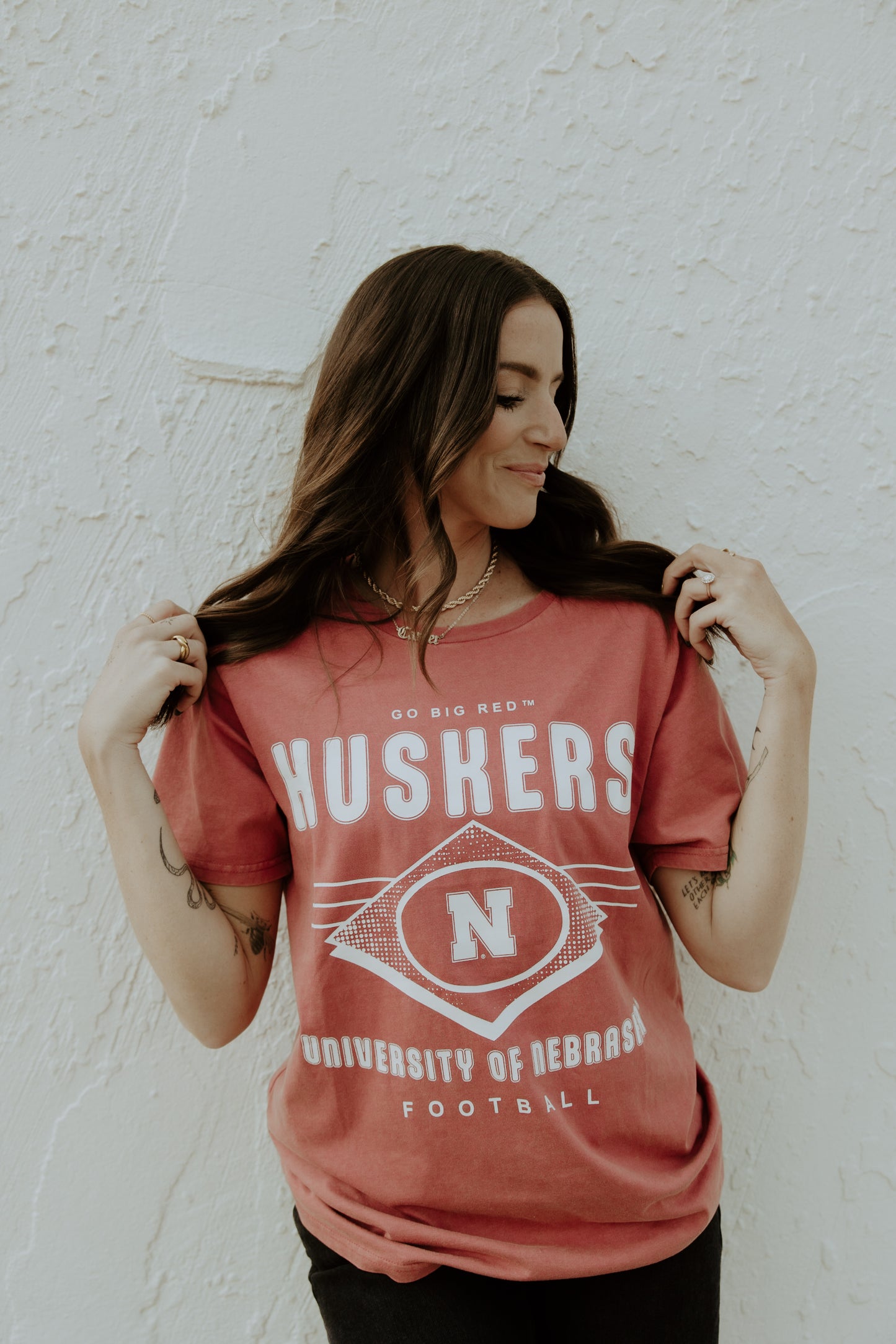 Nebraska Lance Diamond Football T-Shirt