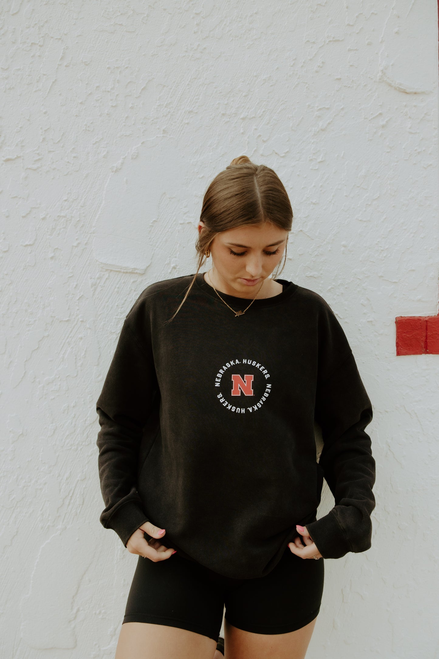 Nebraska Manning Multi Print Oversized Crew