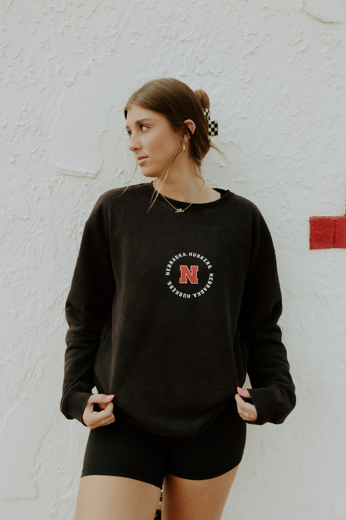 Nebraska Manning Multi Print Oversized Crew