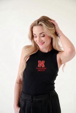 Nebraska Leadership Society Logo Patch Full Length Ribbed Basic Tank