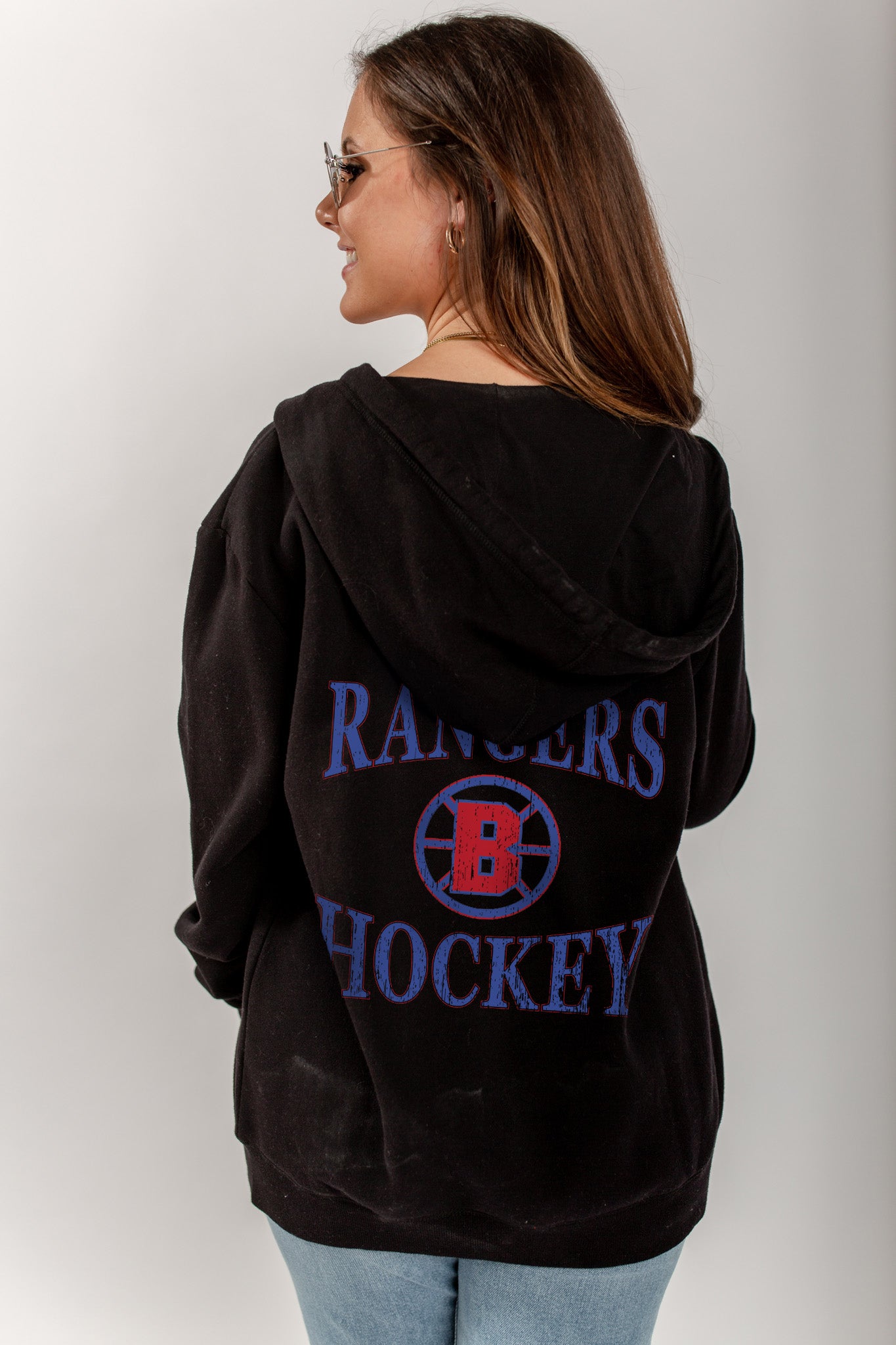 Rangers Wynn Black Fleece Zip Up Hoodie