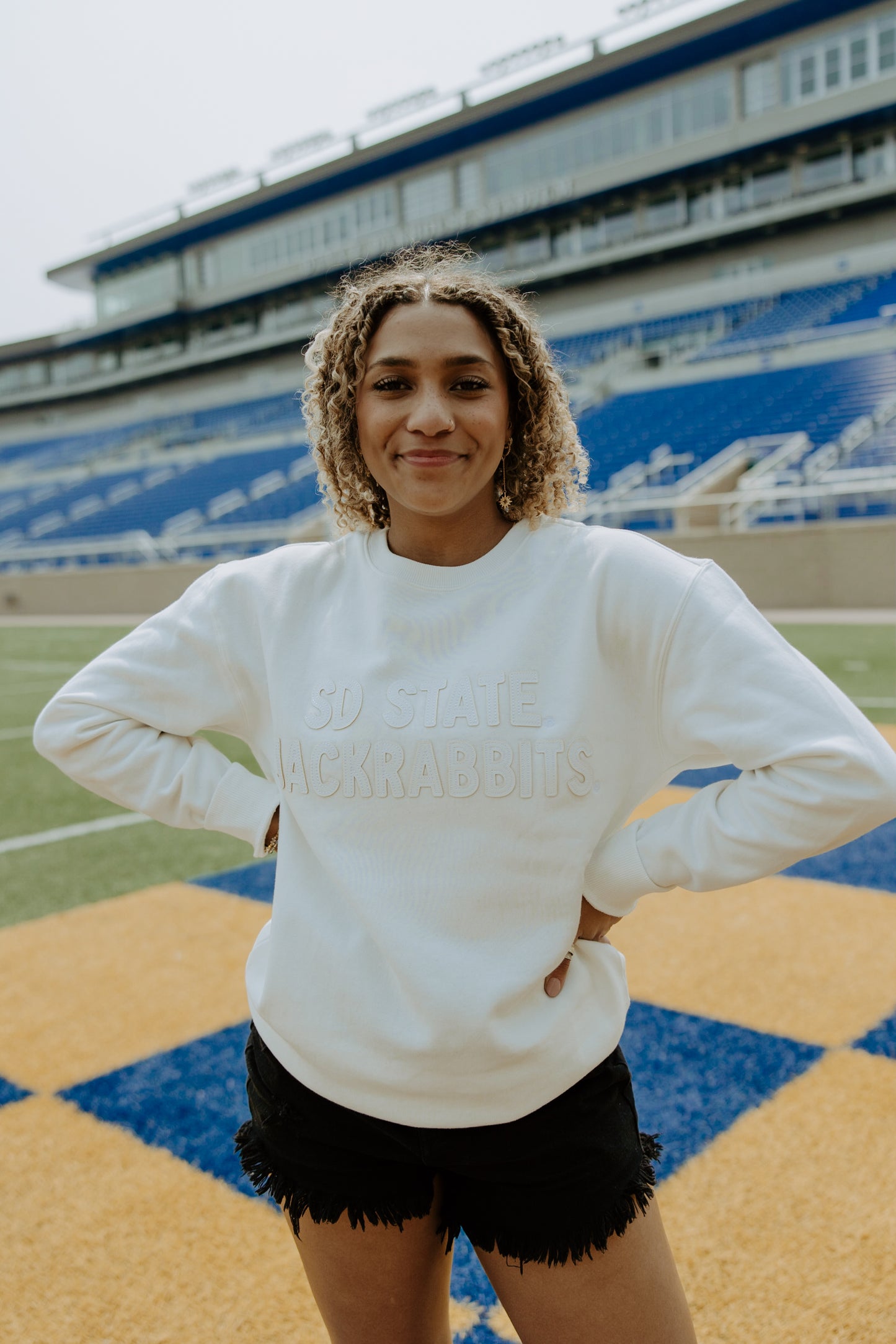 SDSU Lawrence Leather Letters Fleece Crew
