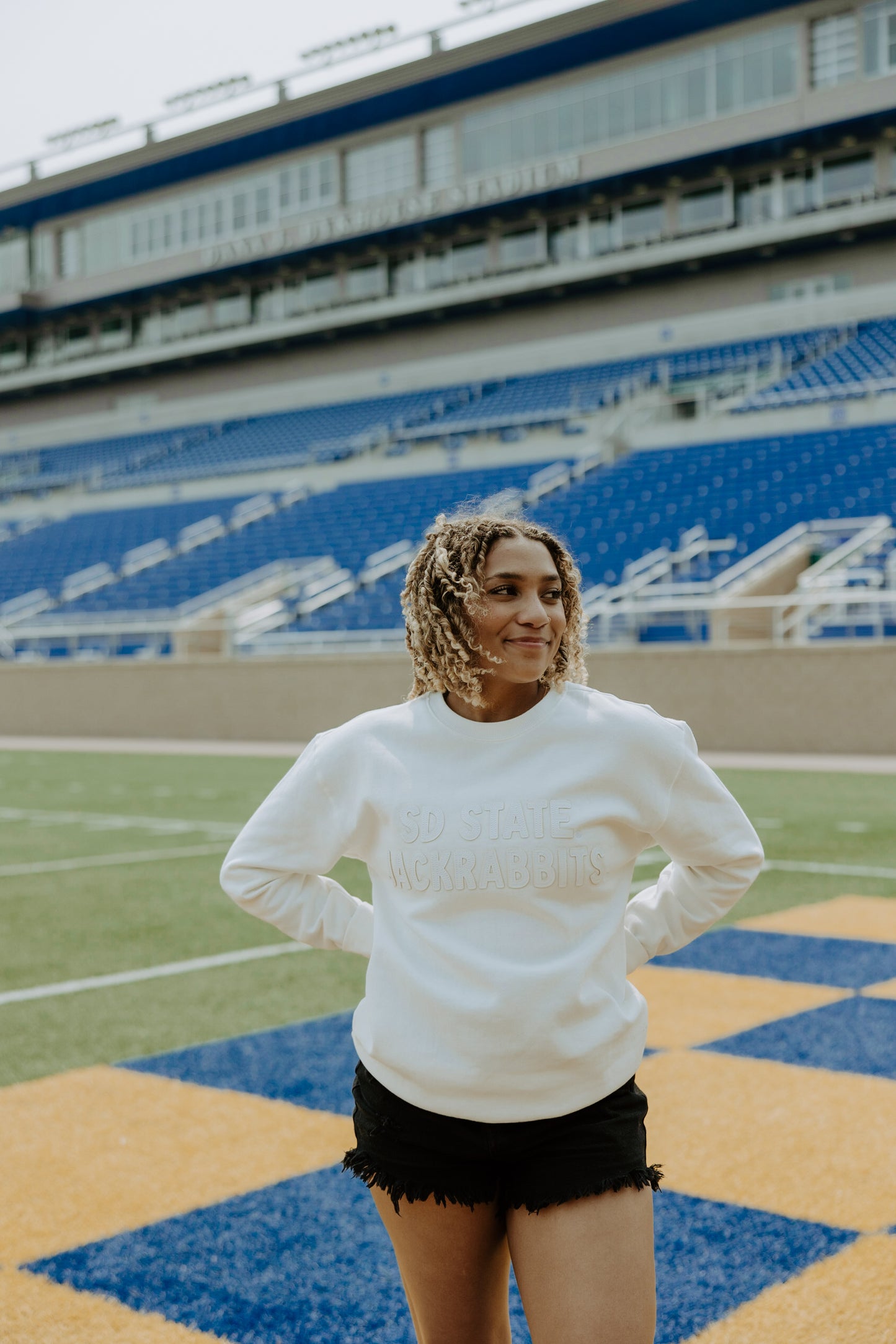 SDSU Lawrence Leather Letters Fleece Crew