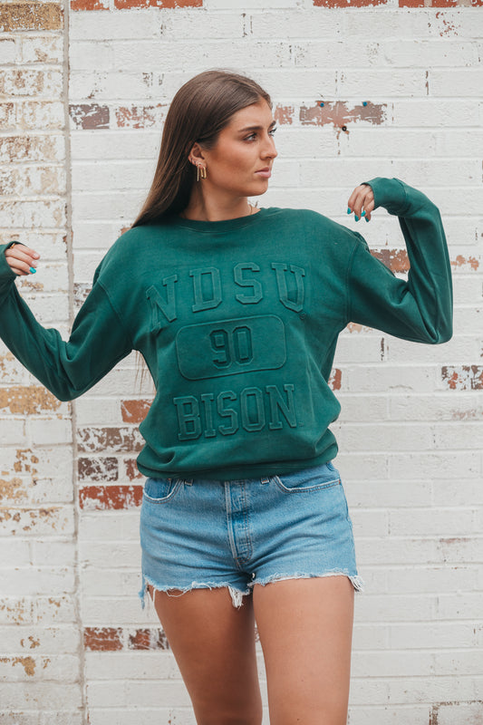 NDSU Vintage 81 Emerald Fleece Crew
