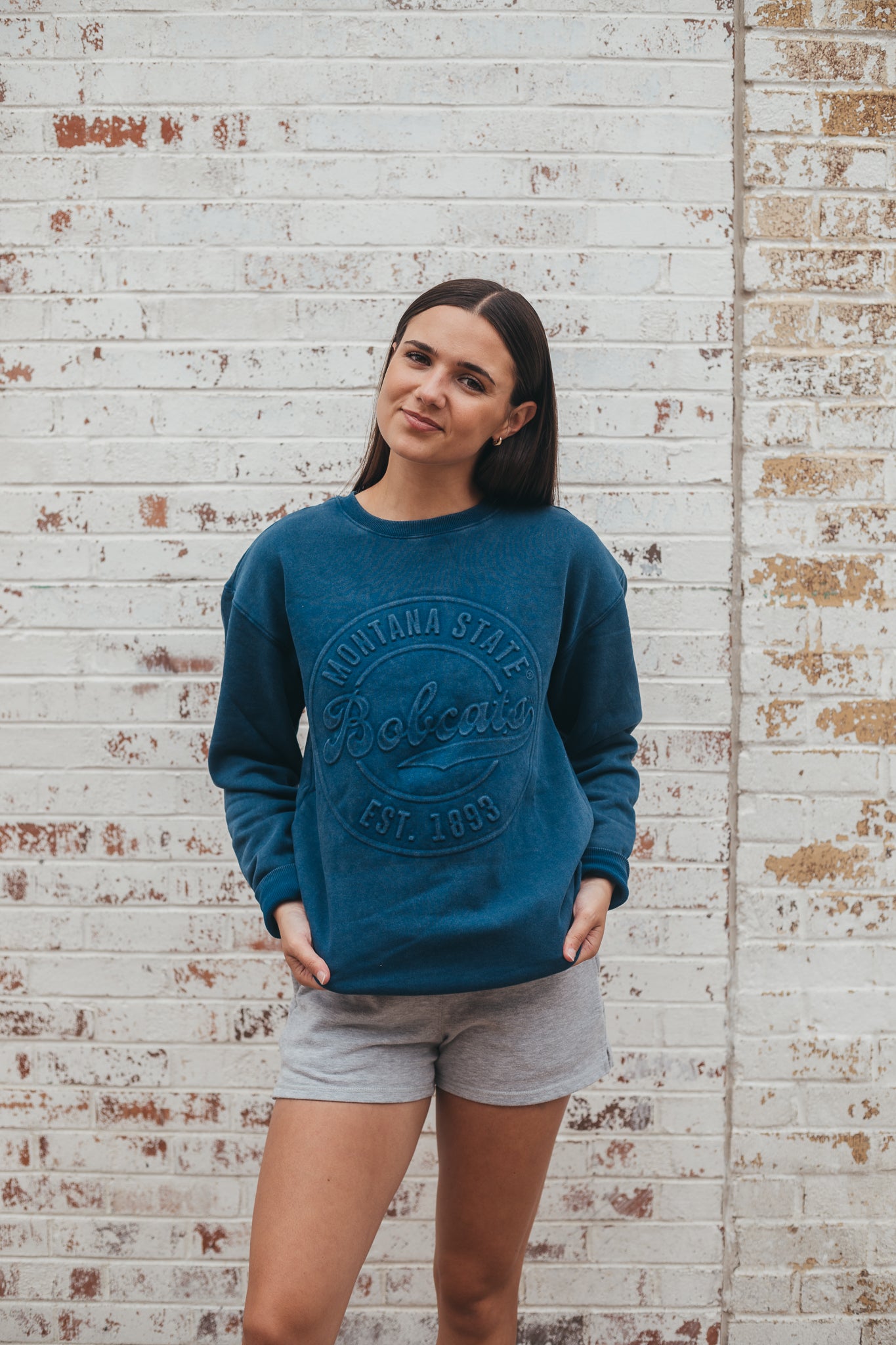 Montana State Carson Circle Navy Fleece Crew