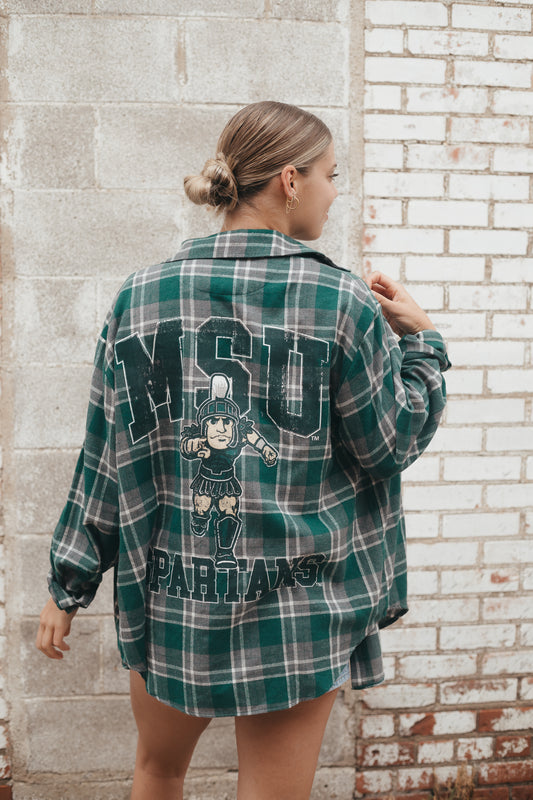 Michigan State Meyer Mascot Oversized Plaid