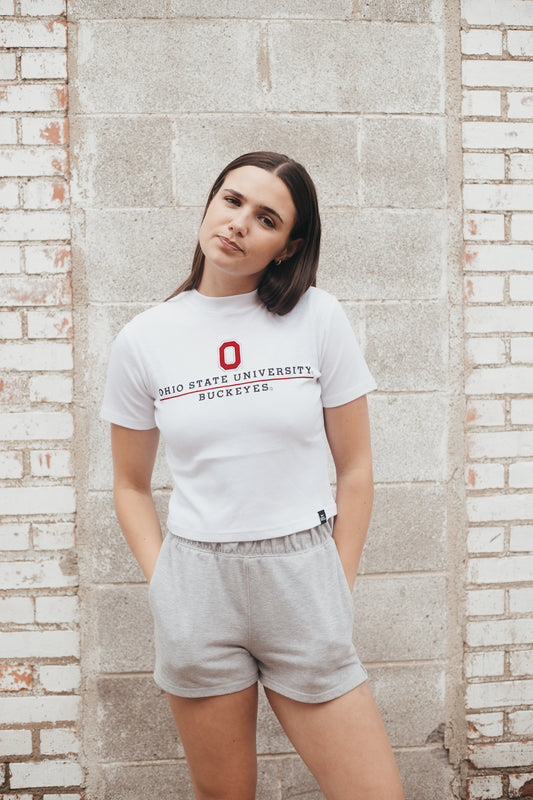 Ohio State Eddy Embroidered Logo Baby Tee