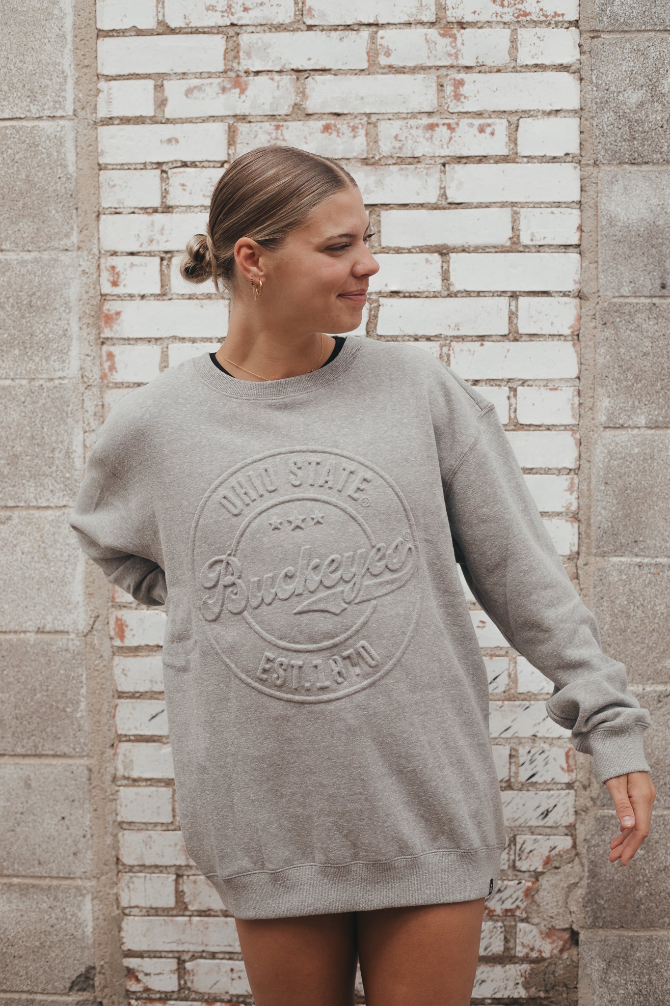 Ohio State Carson Circle Heather Grey Crew