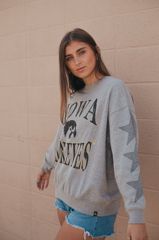 Iowa Wynn Star Sleeve Crew