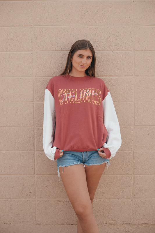 ISU Owens Oversized Colorblock Crew
