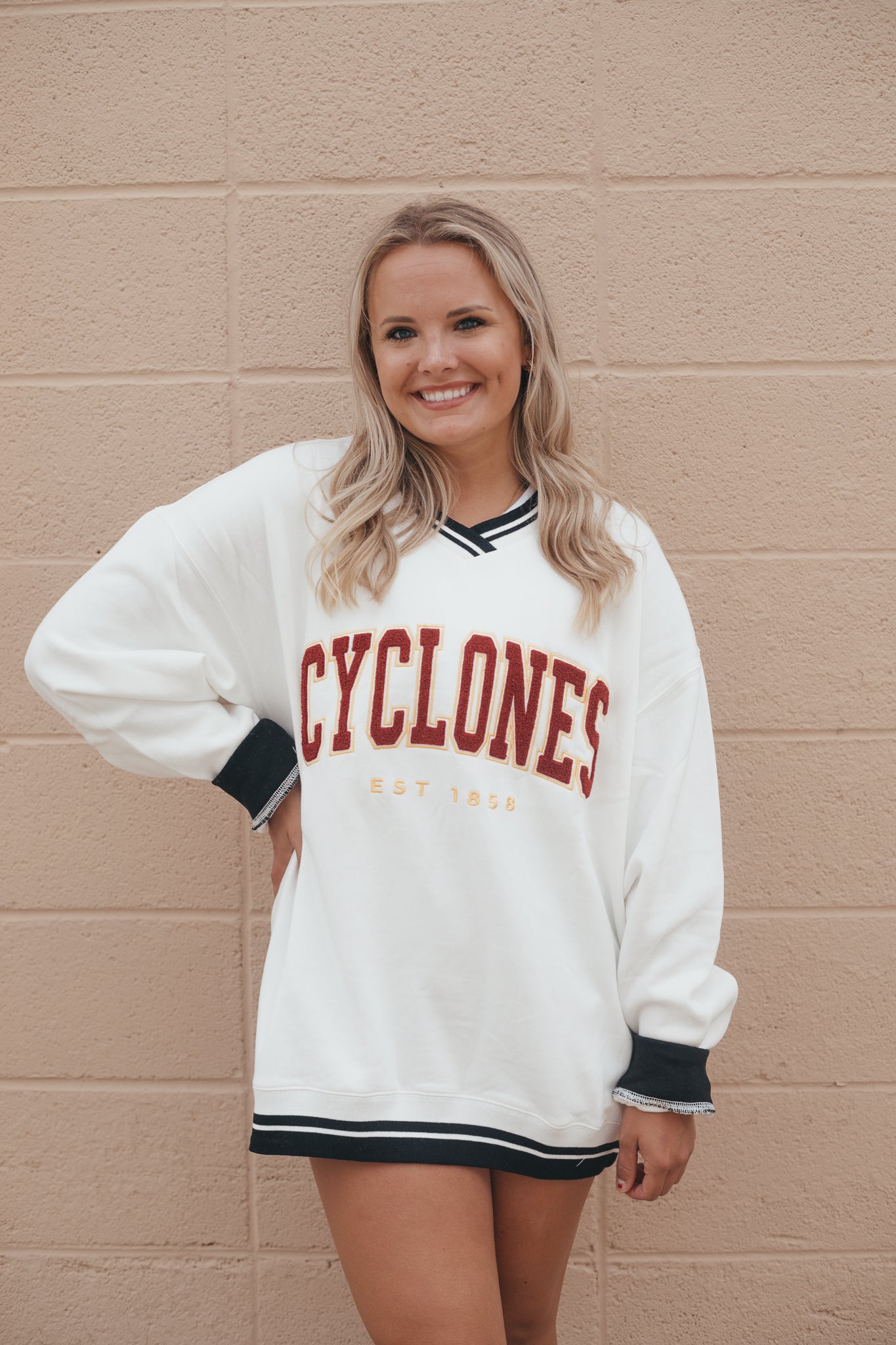 ISU Allen Chenille Varsity V-Neck Pullover