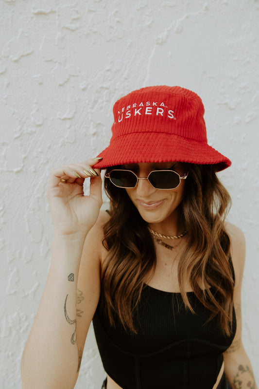 Nebraska Simple Embroidery Bucket Hat