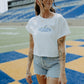 SDSU Fitz Small Triangle Cropped Cuffed T-shirt